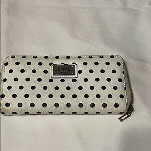 GUESS Black and White Polka Dot Wallet